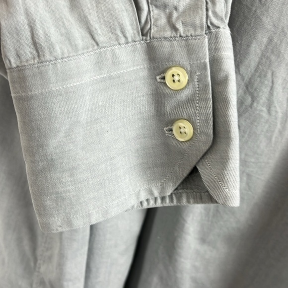 Ted Baker Gray-Blue Cotton Button-Up Dress Shirt - Picture 9 of 9